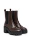 Women's Thick Heeled 100% Leather Comfortable Sole Brown Boots & Booties - 2