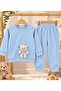 100% Cotton Seasonal Teddy Bear Ribbed Bottom and Top 2-Piece Baby Set - 4
