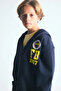 Fenerbahçe Hooded Zippered Thick Fabric Printed Cardigan for Boys I6634A826Wn - 3