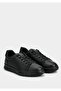 Black Leather Men's Sneakers - 2