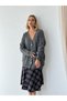 Doris Oversize V-Neck Buttoned Knitwear Cardigan Women's Gray - 2