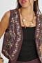 Women's Stylish Vest with Sequin and Bead Embroidery on the Front and Back - 2