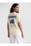 Two Mt Shop Quality Xside Yellow Combed Cotton Printed Loose & Baggy Short Sleeve Women's T-Shirt