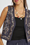 Women's Stylish Vest with Sequin and Bead Embroidery on the Front and Back - 2