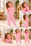 Girl's Floral Patterned 2-Piece Tracksuit Set – Sweatshirt and Sweatpants - 2