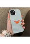 iPhone 13 Mini Compatible Simple Striped Cartoon Little Red Crab Impact-Resistant Drawing