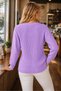 Women's Round Neck Long Sleeve Thessaloniki Sleeve Hair Braided Twisted Stylish Elegant Casual Lilac Knitwear Sweater - 3
