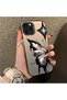 iPhone 14 Pro Max Compatible Cool Ink Pink White Butterfly Star Simple Style Shock Absorbing