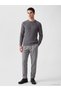 Ozmarka New Season Anthracite Crew Neck Men's Knitwear Sweater - 2