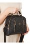 Women's Shoulder Bag with Gold Detail, Monogram Pattern, Stylish Bag and Wallet - 3