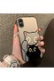 iPhone X/Xs Compatible Simple Striped Cute Black Cat Impact Wear-Resistant Art Print