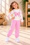 Girl's Butterfly Patterned Sweatshirt Tracksuit Set – Floral Patterned 2-Piece Sports Set - 2