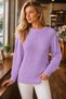 Women's Round Neck Long Sleeve Thessaloniki Sleeve Hair Braided Twisted Stylish Elegant Casual Lilac Knitwear Sweater - 6
