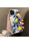 iPhone 11 Pro Max Compatible Yellow Lemon Blue Leaf White Small Flower Shock Absorbing Protection