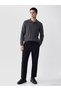 Ozmarka New Season Anthracite Polo Collar Patterned Men's Knitwear Sweater - 2