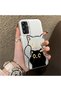 Samsung Galaxy A14 4G/5G Compatible Simple Striped Cute Black Cat Impact Wear Resistant Art Print
