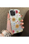 iPhone 16 Pro Max Compatible Colorful Multicolor Daisy Plants Retro Hand Drawn Flower Print