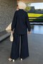 Nora Cross Buttoned Denim Suit Tsd260281 Dark Blue - 6