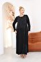 Plus Size Buttoned Pleated Dress - 5