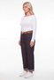 Women's Black Seasonal High-Waisted Denim Trousers with Belted Leg Detail and Accessories - 2