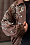 Imported Stone Embroidered Premium Coat - Brown - 5