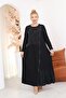 Plus Size Buttoned Pleated Dress