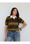 Striped Short Sleeve Knitwear Sweater