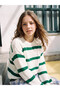 Crew Neck Striped Girl's Knitwear Sweater