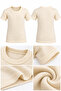 Children's Unisex Wool Undershirt Short Sleeve Thermal Underwear Interlock Knit Winter 1-10 Years - 4