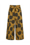 Women's High Waist Belted Wide Leg Polka Dot Velvet Textured Trousers - 5