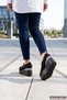 Lumi Black Stretch Round Toe Stone Detailed Hidden Wedge Heeled Casual Shoes - 3