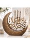 Calligraphy Art Bismillah in Gold Copper Tones Inside the Crescent Moon