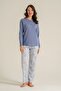 Women's Pink Buttoned Collar Long Sleeve Pajama Set Pc9270-S-V2