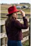 Women's Cashmere Cowboy Hat Wide Brim Fedora Belted Winter Stylish Hat Country Vintage Style Hat - 4