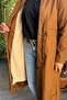Women's Hooded Long Winter Coat with Fur Inside and Drawstring Waist |   Zippered Hijab Coat Parka - 4