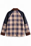 Khaki Green Plaid Oversized Coat with Fur Inside - 4