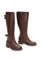 Women's Cave Three Buckle Zippered Boots Flat Sole Casual Boots - 5