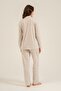 Women's Mink Uzunkol Shirt Pajama Set, 50% Cotton 50% Modal Fabric - 5