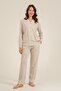 Women's Mink Uzunkol Shirt Pajama Set, 50% Cotton 50% Modal Fabric - 7