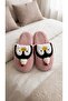 Women's Plush, Soft, Winter House Slippers with Penguin Figure - 2