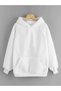 Men's White Hooded Back-Printed Sweatshirt - 2