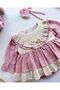Chloe vintage lace collar bow detail holiday special occasion baby girl romper - 5
