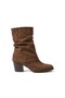 Zrne-B03 Premium Zippered Winter Brown Suede Heeled Boots - 3