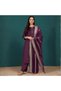 Burgundy Cotton Blend Kurta Trouser & Dupatta - VRN1104-Burgundy-Size:2XL-44-Inches