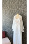 Special Design Elegant Rose Detailed 2-Piece Full Satin Long Dressing Gown Nightgown Set (Boxed)