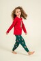 Mother and daughter red christmas themed pajama set, 100% cotton, adult and children's pajamas are sold separately.