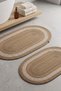 2-Piece Loren Jute Bath Mat Set (60X100 cm and 50X80 cm) - Natural Polypropylene Jute Rug Set for Large Bathrooms - 2