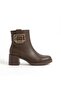 Zrne-B04 High Quality Zippered Brown Heeled Boots - 3