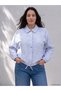 Two Mt Shop Quality Lcw Curve Blue Embroidered Loose & Baggy Women's Jacket