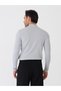Turtleneck Crepe Fabric Long Sleeve T-Shirt - 2